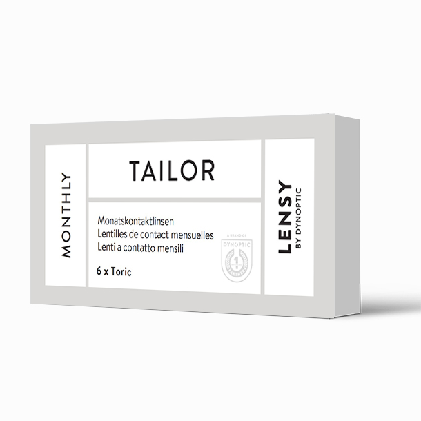 Lensy Monthly Tailor 6P Toric - Lensy by Dynoptic - Optiker - Optiker Schweiz - Kontaktlinsen - Linsenmittel - Pflegemittel - Kontaktlinsenmittel - Tageskontaktlinsen - Monatskontaktlinsen - Sphärische Kontaktlinsen - Torische Kontaktlinsen - Silikon-Hydrogel Kontaktlinsen - Augentropfen - weiche Kontaktlinsen - harte Kontaktlinsen - Opticiens - Opticiens Suisse - Lentilles de contact - Produits de soin - Lentilles de contact journalières - Lentilles de contact mensuelles - Lentilles de contact sphériques - Lentilles de contact toriques - Lentilles de contact Multifocales - Lentilles de contact en silicone hydrogel - Gouttes ophtalmiques - Lentilles de contact souples - Lentilles de contact rigides - Ottico - Ottico Svizzera - Lenti a contatto - Prodotti per la cura - Lenti a contatto giornaliere - Lenti a contatto mensili - Lenti a contatto sferiche - Lenti a contatto toriche - Lenti a contatto multifocali - Lenti a contatto in silicone idrogel - Collirio - Lenti a contatto morbide - Lenti a contatto rigide