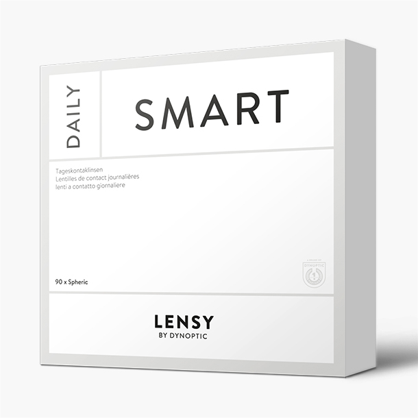 Lensy Daily Smart Spheric (90P) - Lensy by Dynoptic - Optiker - Optiker Schweiz - Kontaktlinsen - Linsenmittel - Pflegemittel - Kontaktlinsenmittel - Tageskontaktlinsen - Monatskontaktlinsen - Sphärische Kontaktlinsen - Torische Kontaktlinsen - Silikon-Hydrogel Kontaktlinsen - Augentropfen - weiche Kontaktlinsen - harte Kontaktlinsen - Opticiens - Opticiens Suisse - Lentilles de contact - Produits de soin - Lentilles de contact journalières - Lentilles de contact mensuelles - Lentilles de contact sphériques - Lentilles de contact toriques - Lentilles de contact Multifocales - Lentilles de contact en silicone hydrogel - Gouttes ophtalmiques - Lentilles de contact souples - Lentilles de contact rigides - Ottico - Ottico Svizzera - Lenti a contatto - Prodotti per la cura - Lenti a contatto giornaliere - Lenti a contatto mensili - Lenti a contatto sferiche - Lenti a contatto toriche - Lenti a contatto multifocali - Lenti a contatto in silicone idrogel - Collirio - Lenti a contatto morbide - Lenti a contatto rigide